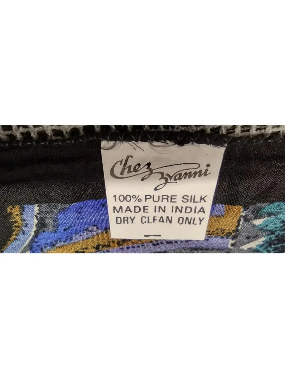 Picasso Inspired Art Tribal Scarf PURE SILK INDIA VINTAGE 80s Purple Black Swirl